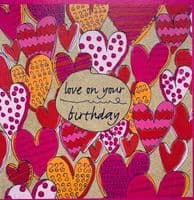 Fab-u-lous! 'Love on Your Birthday' Hearts Greeting Card
