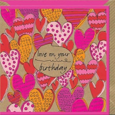 Fab-u-lous! 'Love on Your Birthday' Hearts Greeting Card