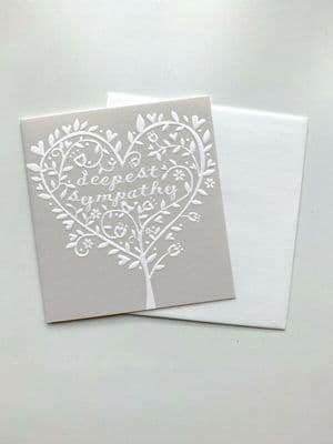 Floral Heart 'Deepest Sympathy' Caroline Gardner Greeting Card