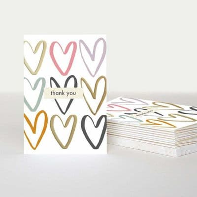 Gold Foil Heart - Caroline Gardner Thank you Cards - Pack of 10