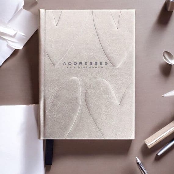 Gold 'Metallic Embossed Hearts' Caroline Gardner Addresses & Birthdays Book