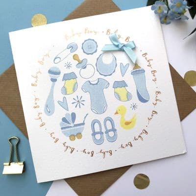 Gorgeous 'Baby Boy' Greeting Card