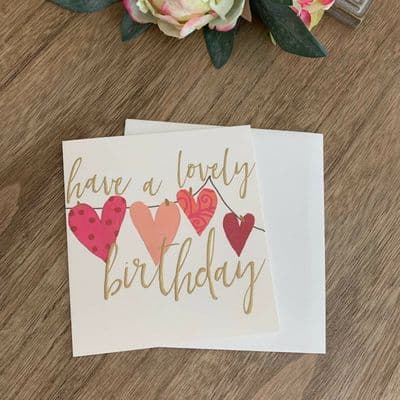 Gorgeous Caroline Gardner 'Have a Lovely Birthday' Hearts Greeting Card