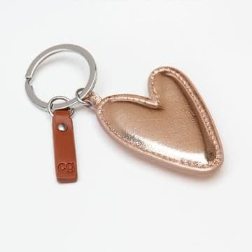 Gorgeous Caroline Gardner Rose Gold Heart Keyring