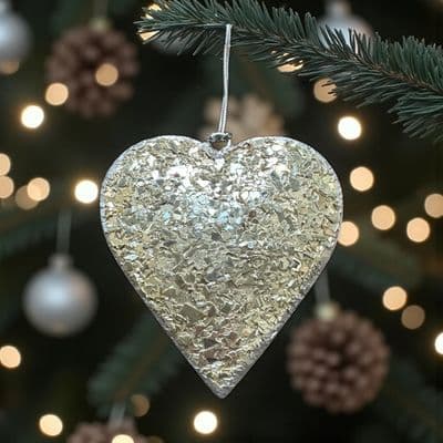 Gorgeous Christmassy Golden Sparkly Mosaic Hanging Heart
