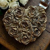 Gorgeous 'Gold Roses' Heart Trinket Box