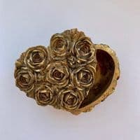 Gorgeous 'Gold Roses' Heart Trinket Box