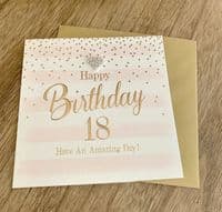 Gorgeous Luxury 'HAPPY 18TH BIRTHDAY' Card with Diamante Heart Embellishment