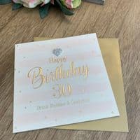 Gorgeous Luxury ' HAPPY 30TH BIRTHDAY' Card with Diamante Heart Embellishment