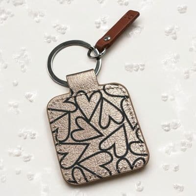 Gorgeous Rose Gold 'Caroline Gardner' Tab Keyring with fab Heart Design