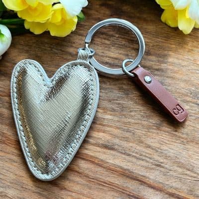 Gorgeous Shiny Gold Caroline Gardner Heart Keyring - Just Fab!