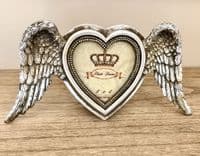 Great Gift Idea  Gorgeous Silver Gilt 'Angel Wings' Heart Frame