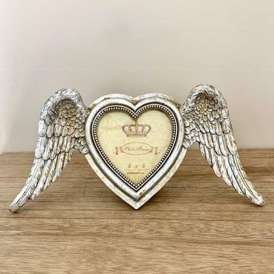 Great Gift Idea  Gorgeous Silver Gilt 'Angel Wings' Heart Frame