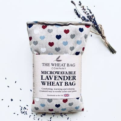 Great Gift Idea! Microwaveable WheatBag with Hearts - 3 Colourways and Lavender  or Unscented