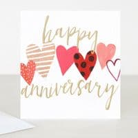 Happy Anniversary - Caroline Gardner - Cute Hearts Greeting Card