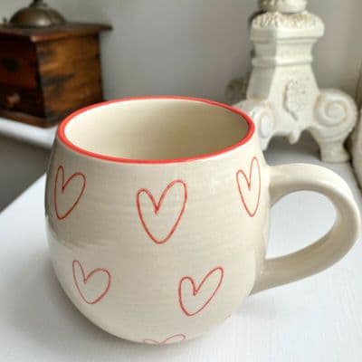 Just fab! Sophie Allport Stoneware Mug with Pretty Heart Design