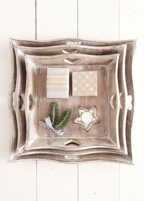 Just Gorgeous! Set of 3 Square Trays with Heart Detailing