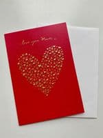 Mothers Day Card  Gorgeous Card with words 'love you Mum xx'