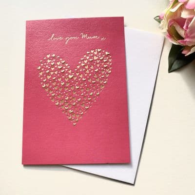 Mothers Day Card  Gorgeous Card with words 'love you Mum xx'