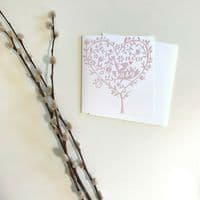 New Baby Girl - Caroline Gardner Greeting Card - Super pretty Heart and Floral D