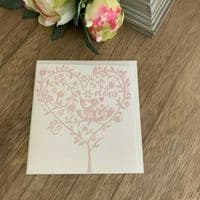 New Baby Girl - Caroline Gardner Greeting Card - Super pretty Heart and Floral D