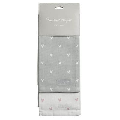Pretty 'Hearts' Set of 2 Sophie Allport Tea Towels