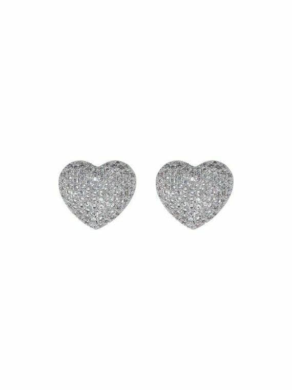 Pretty 'Sweetheart' Diamanté Style Earrings for Pierced Ears