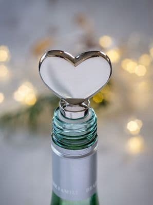 Romantic Bottle Stopper - Solid Chrome Heart