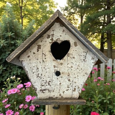 Rustic Bird House with Heart Cut-Out - Sooo Cute!!!