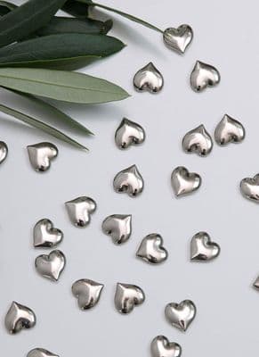 Silver Heart Confetti 24 Pieces