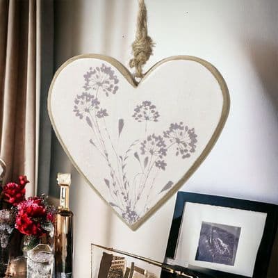 Simply Lovely - Cow Parsley Hanging Heart Ornament