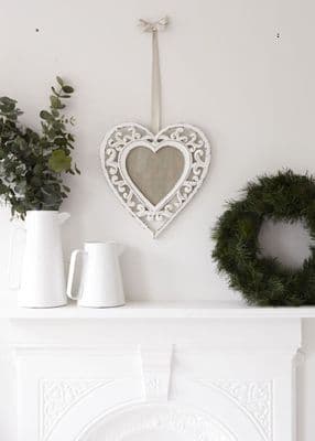 So Lovely! Large White Filigree Heart Photo Frame