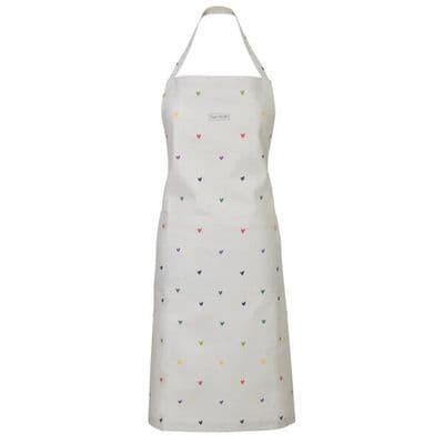 Sophie Allport Adult Apron with Pretty Rainbow Coloured Hearts - So Lovely!
