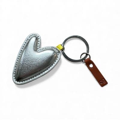 Super Caroline Gardner Shiny Silver Heart Keyring