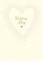 Super Pretty Ivory 'Wedding Day' Greeting Card with embossed Hearts