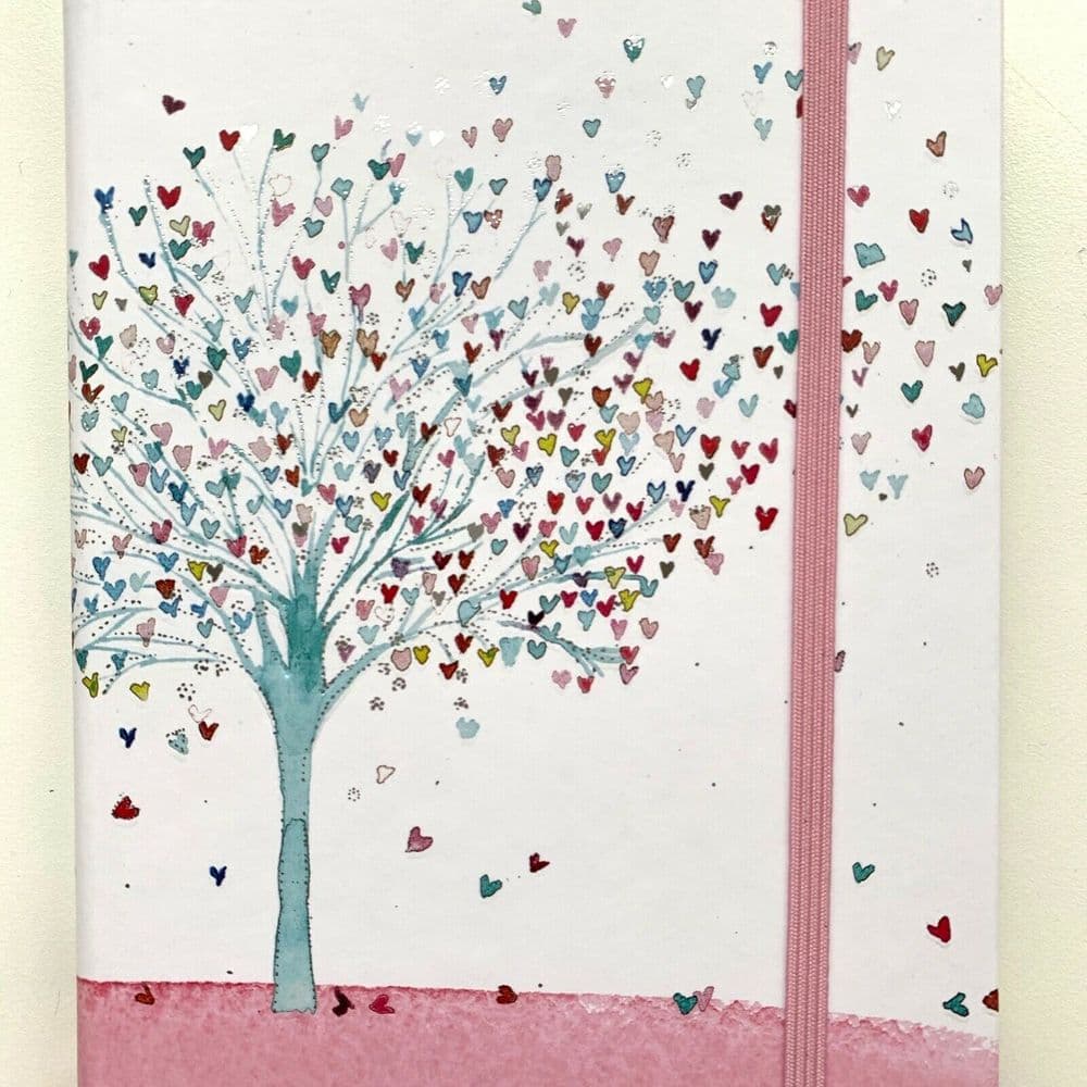 Super Pretty Tree of Hearts Journal with Silver Foil Heart Detailing