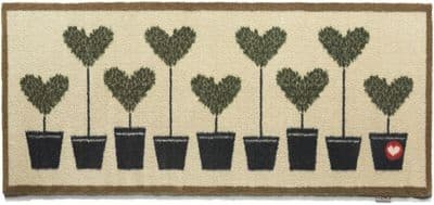 Superb Quality Eco-Friendly Fab Indoor Runner with Topiary & Hearts Design