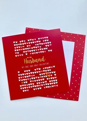 Valentine's Card for Him - To My Husband 'My One & Only Valentine'