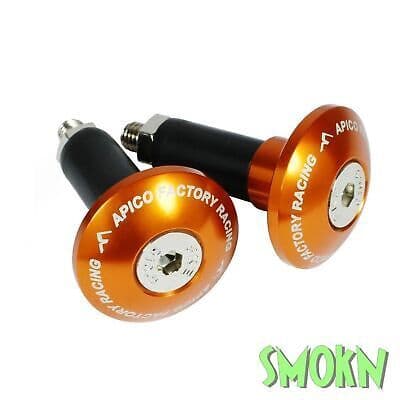 Apico Trials Bar Ends Alloy MX Motocross Enduro for 14mm ID Handle Bars Orange