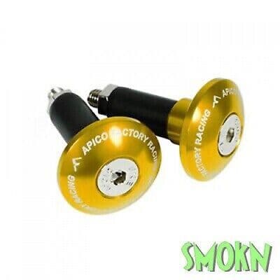 Apico Trials Bar Ends Alloy MX Motocross Enduro for all 14mm ID Handle Bars Gold