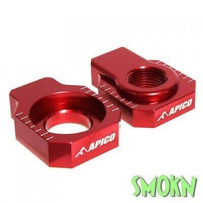 Beta Rear Axle Blocks RR 125-300 2T 250-525 4T 05-23 Apico Spindle Adjusters Red