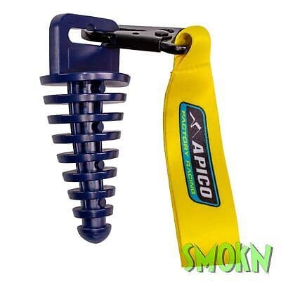 Exhaust Bung for 2 Stroke exhaust Pipe Apico Dark Blue & Short Yellow Lanyard