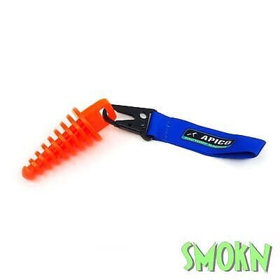 Exhaust Plug Bung for 2 Stroke exhaust Pipe Apico Orange & Short Blue Lanyard