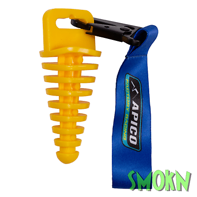 Exhaust Plug Bung for 2 Stroke exhaust Pipe Apico Yellow & Short Blue Lanyard