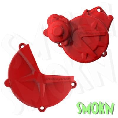 GasGas EC Casing Protectors Clutch & Ignition EC XC 250 300 17-20 Polisport Red