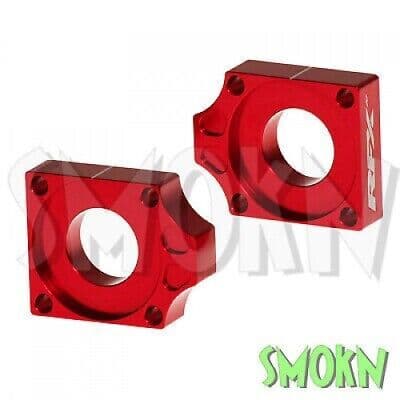 Honda Axle Blocks CRF 150 07-23 RFX Rear Spindle Adjusters Red Anodised