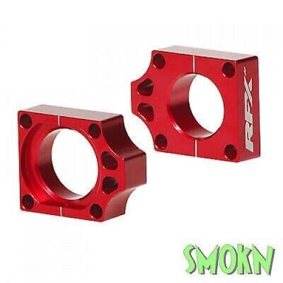 Honda CR Axle Blocks 125 250 CRF 250 450 R 02-08 X 04-18 RFX Rear Adjusters Red