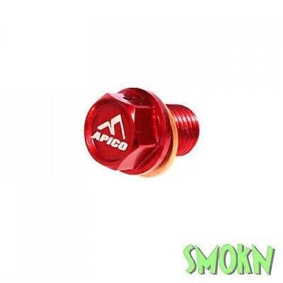 Honda Magnetic Sump Drain Bolt CR 80 85 125 250 500 83-07 Apico Billet Alloy Red