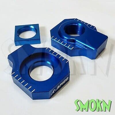 Husqvarna Axle Blocks TE FE 125-501 14-23 Apico Rear Spindle Adjusters CNC Blue