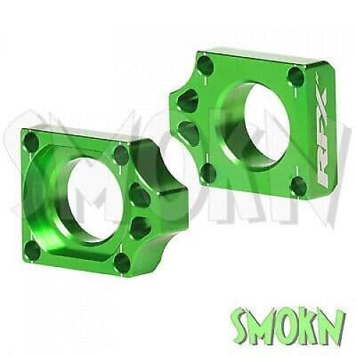 Kawasaki Axle Blocks KX-F 250 450 inc XC 04-24 KX 125 250 03-08 RFX Rear Green